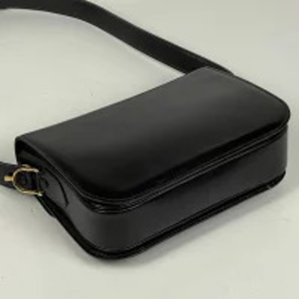 Celine Shoulder Leather Bag Black Carriage Black